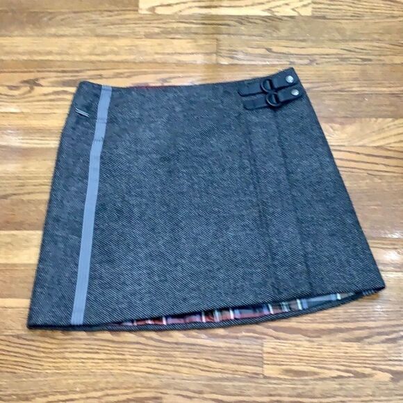 Prana Coal Quincy Wool-Blend Buckle Wrap Skirt - Picture 3 of 8